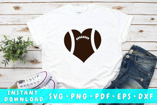 Football Heart SVG SVG HappyDesignStudio 