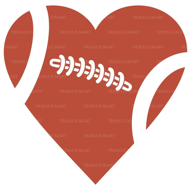 Football Heart SVG TribaliumArtSF 