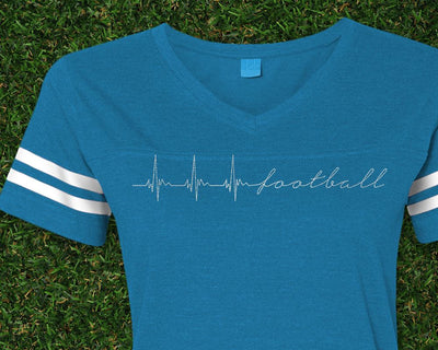 Football Heartbeat Redwork Embroidery Embroidery/Applique Designed by Geeks 