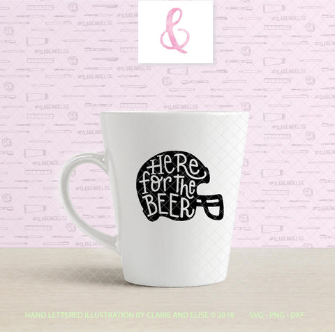 Football Helmet - Here For The Beer - SVG PNG DXF CUT FILE SVG Claire And Elise 