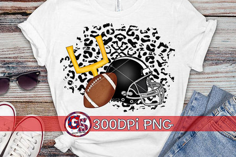 Football Helmet Leopard Black PNG for Sublimation Sublimation Greedy Stitches 