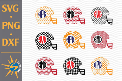 Football Helmet Pattern Monogram SVG, PNG, DXF Digital Files Include SVG SVGStoreShop 