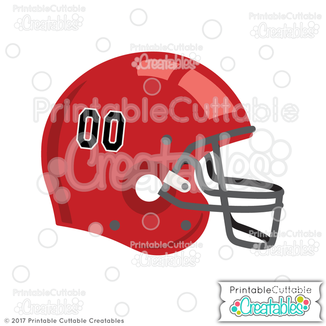 Football Helmet SVG Printable Cuttable Creatables 