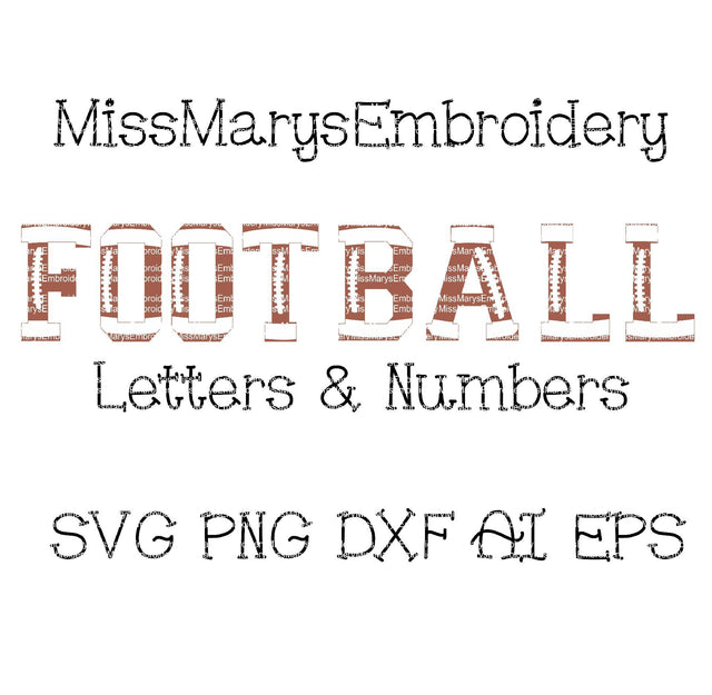 Football Letters SVG MissMarysEmbroidery