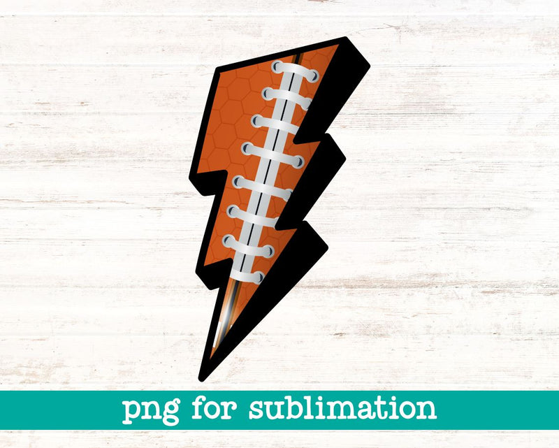 Football lightning bolt png, Football png, Football lightning png, Sublimation download, Printable, Football design, Football clipart Sublimation MAKStudion 