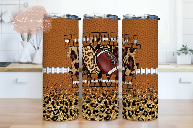 Football MAMA 20 oz Skinny Tumbler Wrap Png, Mom Tumbler Sublimation Design, Football Mama Tumbler PNG, Digital Download File Sublimation Rabbitmakies 
