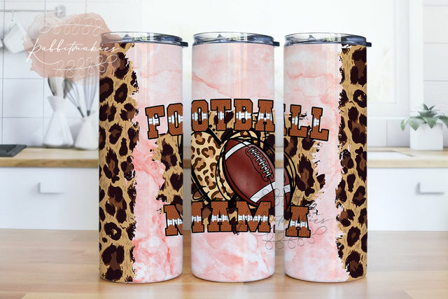 Football MAMA 20 oz Skinny Tumbler Wrap Png, Mom Tumbler Sublimation Design, Football Mama Tumbler PNG, Digital Download File Sublimation Rabbitmakies 