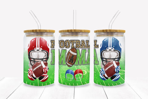 Football Mama Gnomes & Leopard Print Libbey Glass Wrap Sublimation BijouBay 