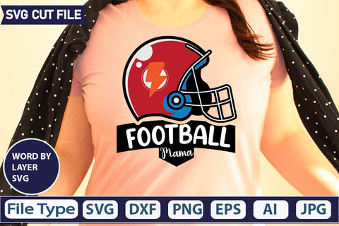 Football Mama SVG Cut file SVGs,quotes-and-sayings,food-drink,mini-bundles,print-cut,on-sale, SVG DesignPlante 503 