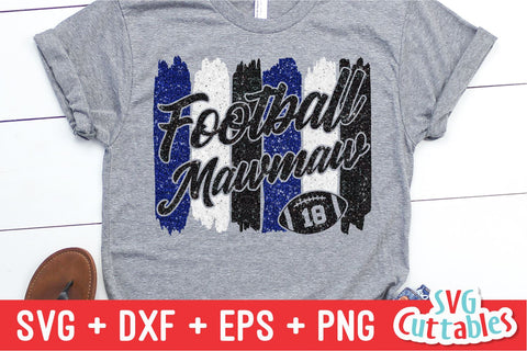 Football Mawmaw svg - Football Cut File - svg - dxf - eps - png - Grandma - Brush Stroke - Silhouette - Cricut - Digital Download SVG Svg Cuttables 