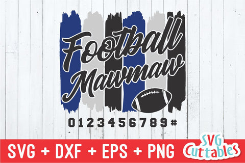 Football Mawmaw svg - Football Cut File - svg - dxf - eps - png - Grandma - Brush Stroke - Silhouette - Cricut - Digital Download SVG Svg Cuttables 