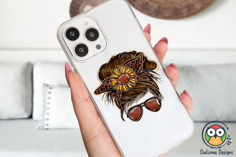 Football Messy Bun Sublimation Sublimation Owlsome.Designs 