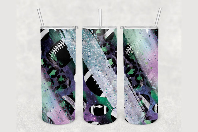 Football Milky Way Glitter Tumbler sublimation design 20 oz skinny tumbler wrap Sublimation BambinaCreations 