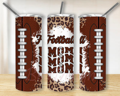 Football Mom 20oz Tumbler Template, Mom Tumbler Png, Football Tumbler Design, Football Leopard Tumbler Wrap, Sport Mom Tumbler With Lid And Straw, Instant Download Sublimation BouDesign 