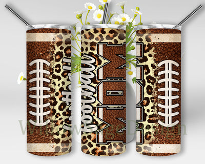 Football Mom Design Tumbler, Football Leopard 20oz Skinny Tumbler, Sport Tumbler Png, Mom Life Sublimation Design, American Football Tumbler Wrap, Digital Download Sublimation WillowSageDesign 