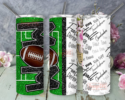 Football Mom Glitter 20oz Tumbler Png, Football Field Tumbler Wrap, Game Day Png, Sport Mom Sublimation Design, Instant Download Sublimation DesignSVG 