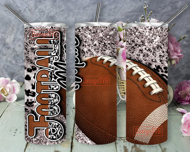 Football Mom Leopard Designs Template Straight PNG File Download, football mom sport tumbler design 20oz Skinny Tumbler Sublimation DesignSVG 