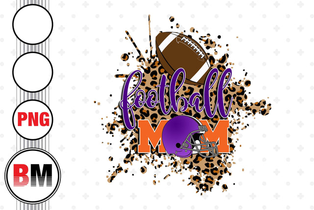 Football Mom Leopard PNG Files Sublimation BMDesign 