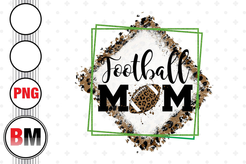Football Mom Leopard PNG Files Sublimation BMDesign 