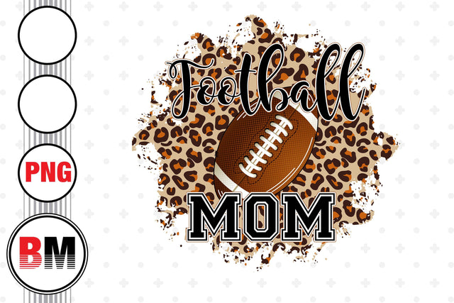 Football Mom Leopard PNG Files Sublimation BMDesign 