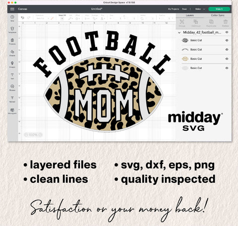 Football Mom Leopard Print Svg, Png Dxf Eps, Football Mama Cut File Design SVG Midday SVG 