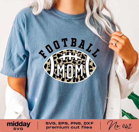 Football Mom Leopard Print Svg, Png Dxf Eps, Football Mama Cut File Design SVG Midday SVG 