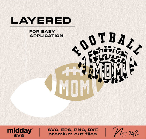 Football Mom Leopard Print Svg, Png Dxf Eps, Football Mama Cut File Design SVG Midday SVG 