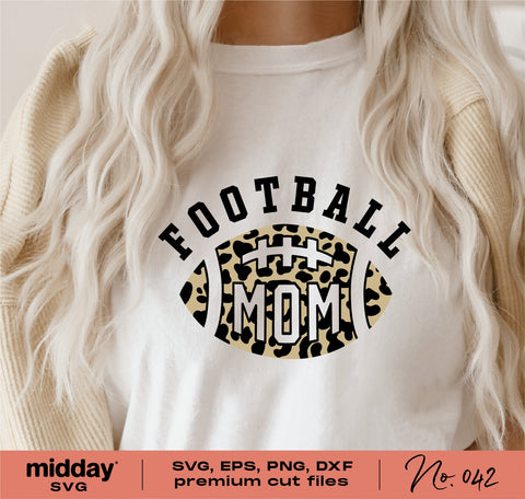 Football Mom Leopard Print Svg, Png Dxf Eps, Football Mama Cut File Design SVG Midday SVG 