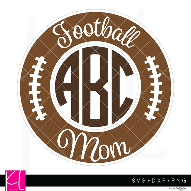 Football Mom Monogram Frame SVG Kelly Lollar Designs 