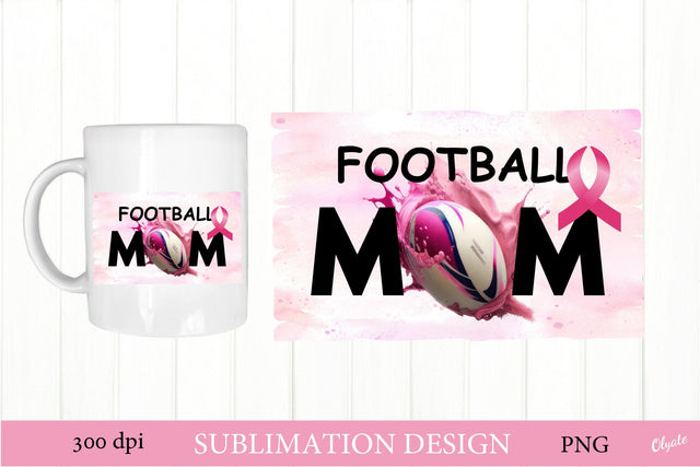 Football Mom Sublimation. Breast Cancer Football PNG Sublimation Olga Terlyanskaya 