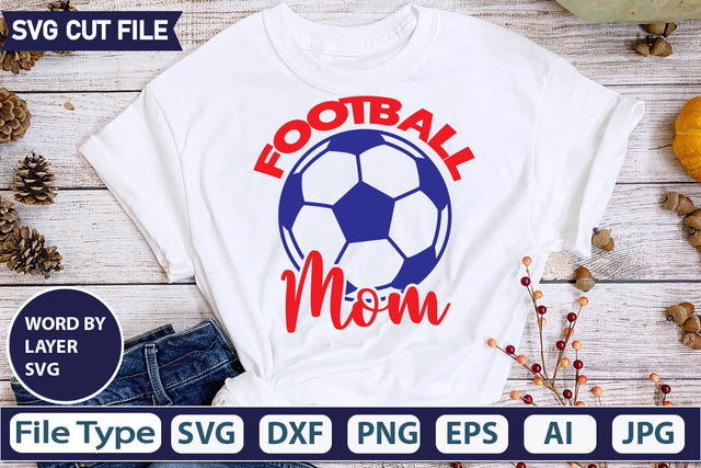 Football Mom SVG Cut file SVGs,quotes-and-sayings,food-drink,mini-bundles,print-cut,on-sale, SVG DesignPlante 503 