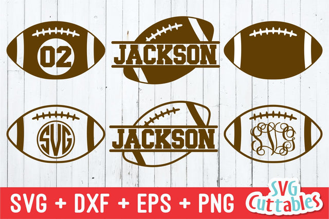 Football Monogram Frame Svg Cuttables 