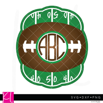 Football Monogram Frame SVG Kelly Lollar Designs 
