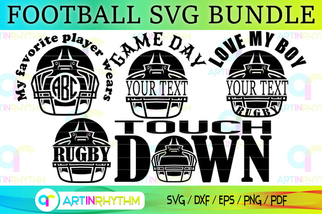 Football monogram frame svg SVG Artinrhythm shop 