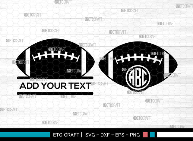 Football MonogramSVG, Football SVG, Football Helmet Svg, Football Boots Svg, Sports Svg, Split Monogram Svg, Football SVG ETC Craft 