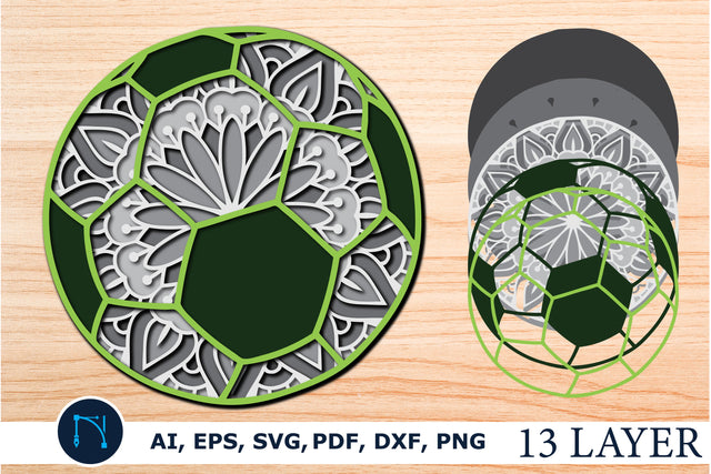 football multilayer cut SVG mandala SVG MD JOYNAL ABDIN 