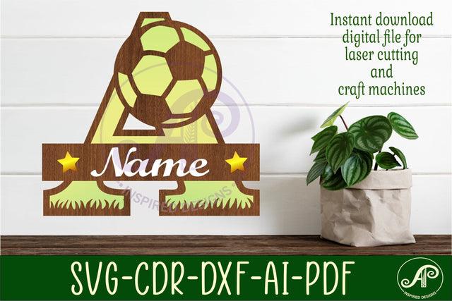Football or Soccer Monogram A Letter SVG APInspireddesigns 