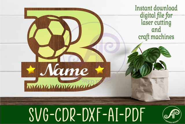 Football or Soccer Monogram B Letter SVG APInspireddesigns 