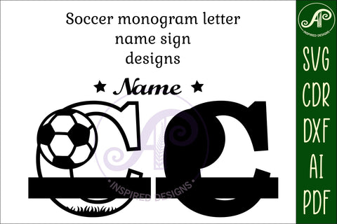 Football or Soccer Monogram C Letter SVG APInspireddesigns 