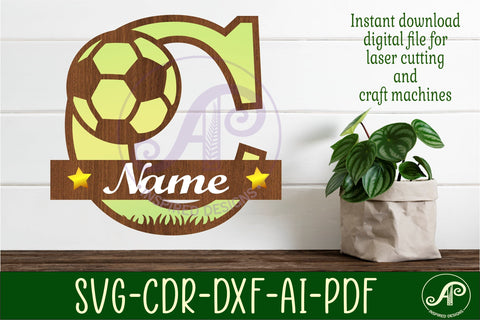 Football or Soccer Monogram C Letter SVG APInspireddesigns 