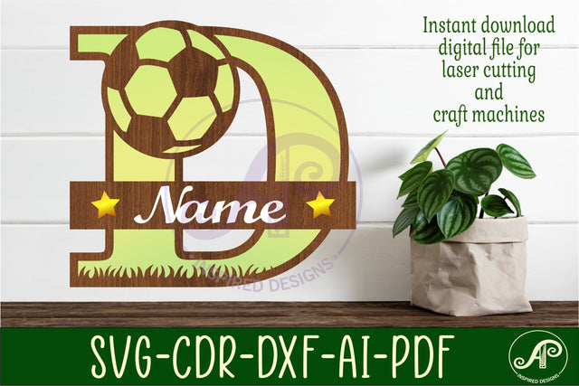 Football or Soccer Monogram D Letter SVG APInspireddesigns 