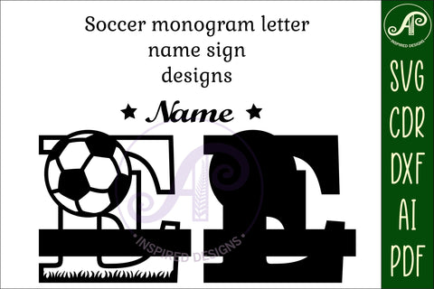 Football or Soccer Monogram E Letter SVG APInspireddesigns 