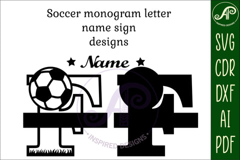 Football or Soccer Monogram F Letter SVG APInspireddesigns 
