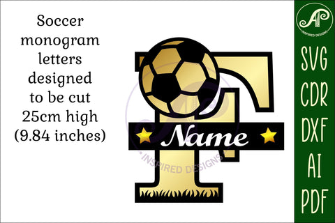 Football or Soccer Monogram F Letter SVG APInspireddesigns 