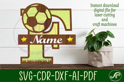 Football or Soccer Monogram F Letter SVG APInspireddesigns 