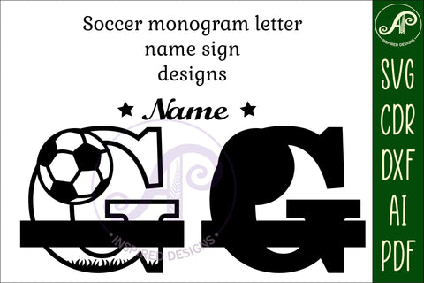 Football or Soccer Monogram G Letter SVG APInspireddesigns 