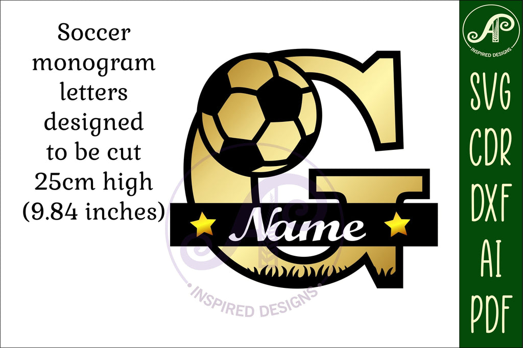 G Football Design Football or Soccer Monogram G Letter - So Fontsy