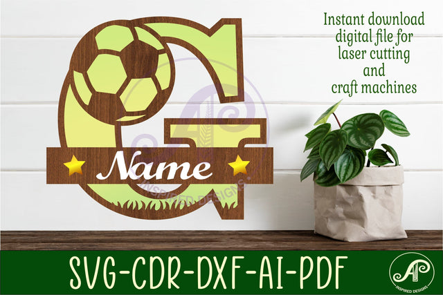 Football or Soccer Monogram G Letter SVG APInspireddesigns 
