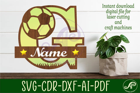 Football or Soccer Monogram G Letter SVG APInspireddesigns 