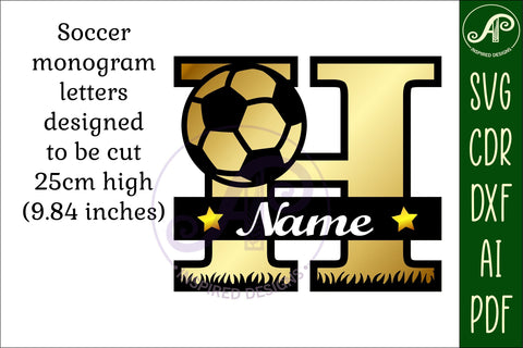 Football or Soccer Monogram H Letter SVG APInspireddesigns 
